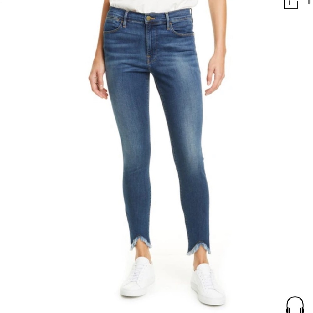 FRAME Le High Waist Triangle Hem Skinny Jeans